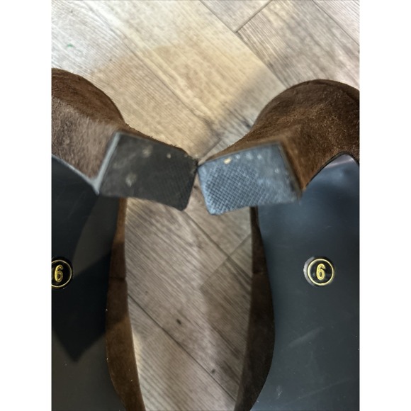 Fashion Bug Brown Suede Mary‎ Jane Heels Size 9 Capsule Closet Essential - Picture 9 of 12